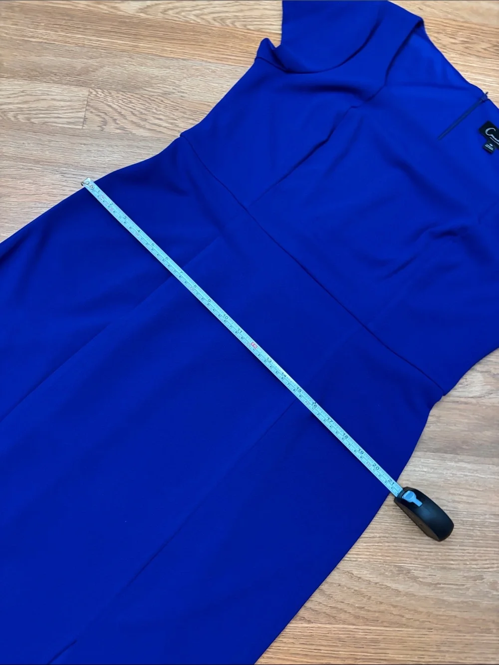 Connected Apparel Vibrant Royal Blue Square-Neck Midi Dress Size 16